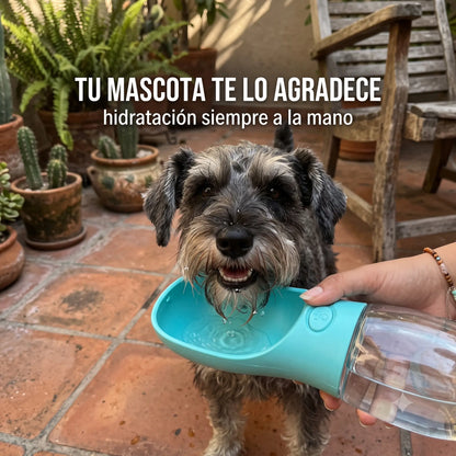 Bebedero Portátil Antigoteo para Mascotas · Botella + Cuenco 2 en 1