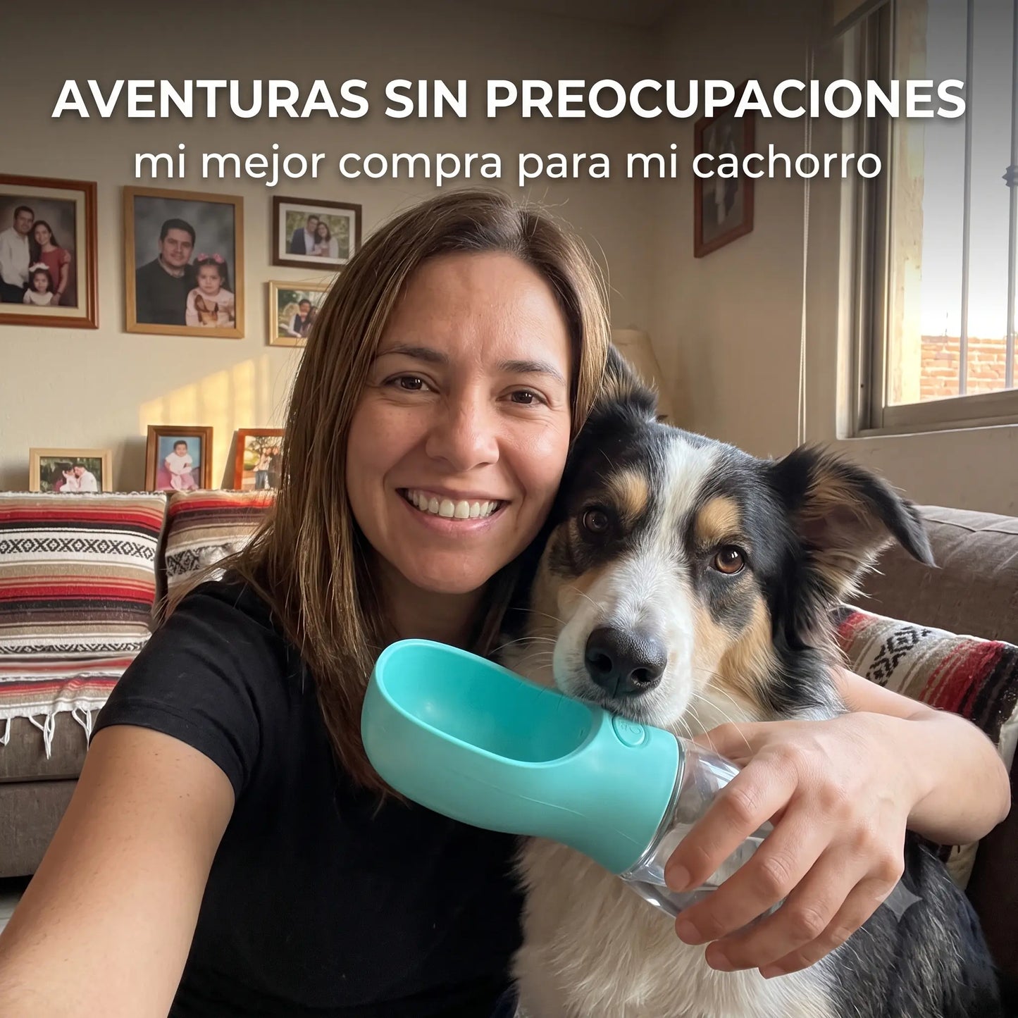 Bebedero Portátil Antigoteo para Mascotas · Botella + Cuenco 2 en 1