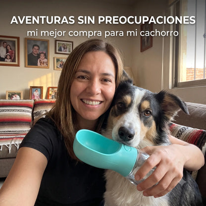 Bebedero Portátil Antigoteo para Mascotas · Botella + Cuenco 2 en 1