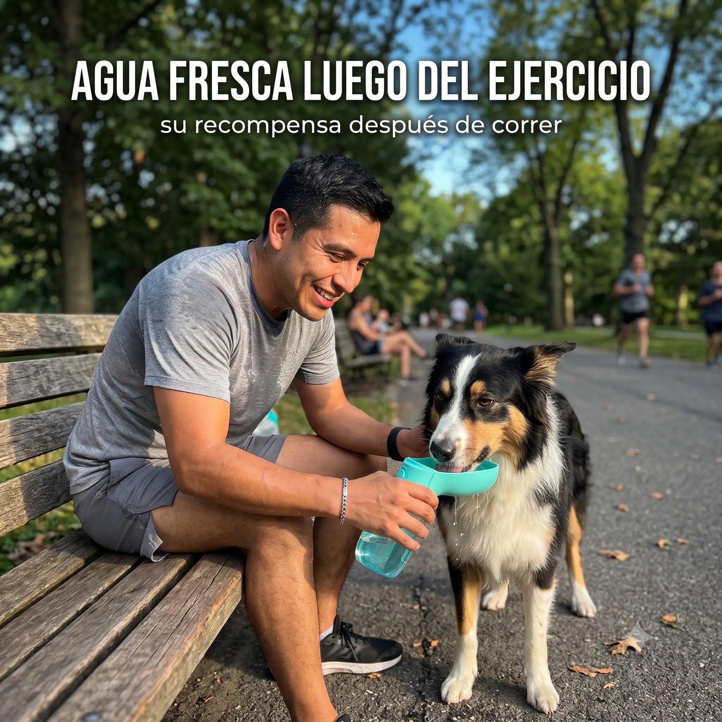 Bebedero Portátil Antigoteo para Mascotas · Botella + Cuenco 2 en 1