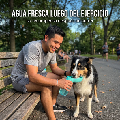 Bebedero Portátil Antigoteo para Mascotas · Botella + Cuenco 2 en 1