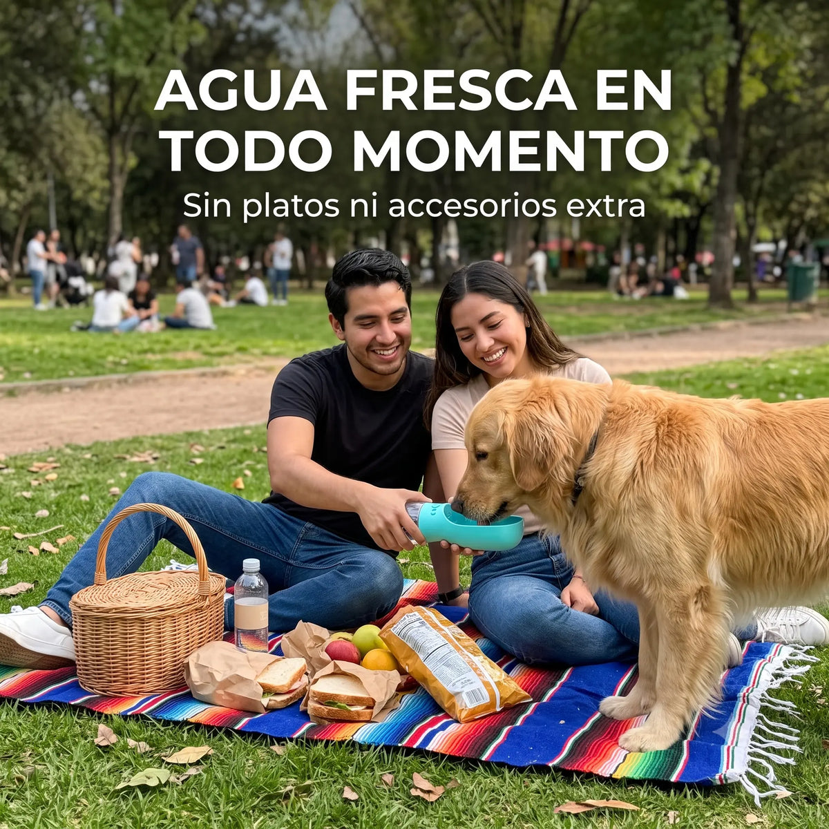 Bebedero Portátil Antigoteo para Mascotas · Botella + Cuenco 2 en 1