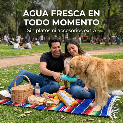 Bebedero Portátil Antigoteo para Mascotas · Botella + Cuenco 2 en 1